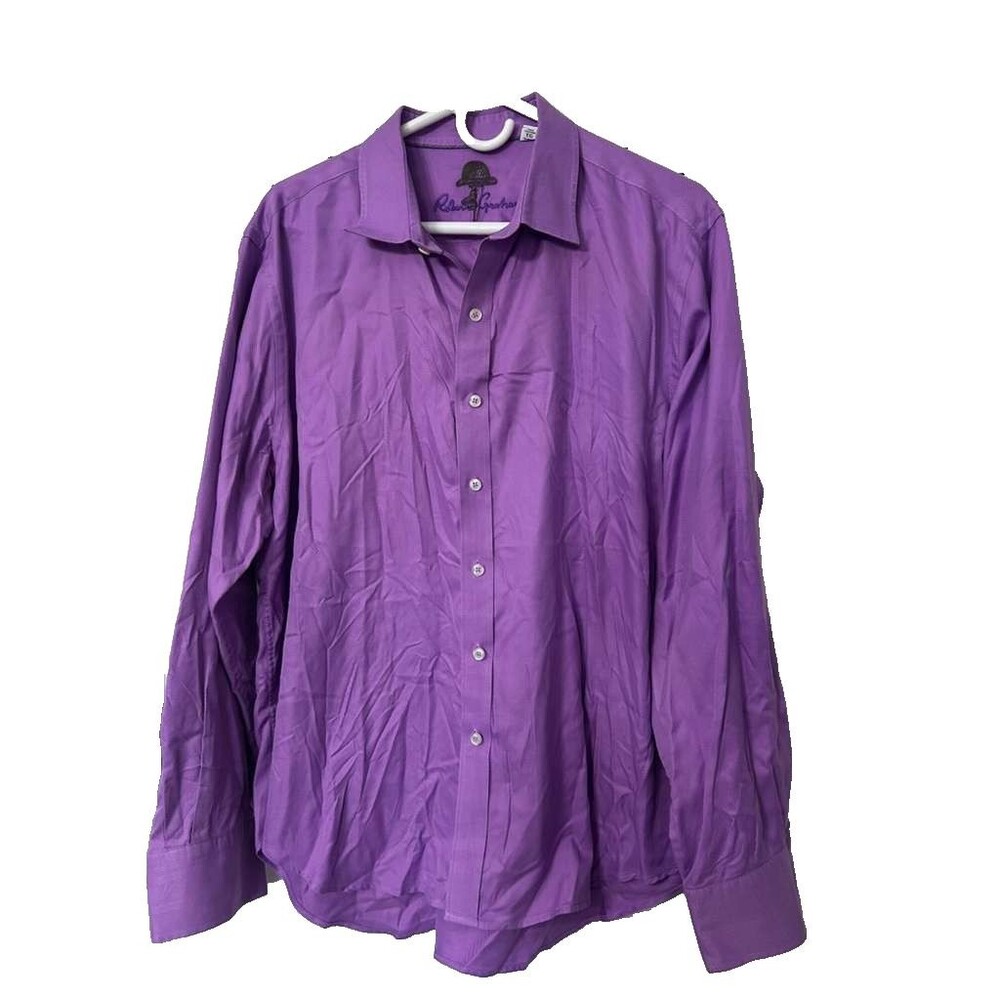 Robert Graham Button Down Shirt Men's XL Purple Classic Fit Long Sleeves